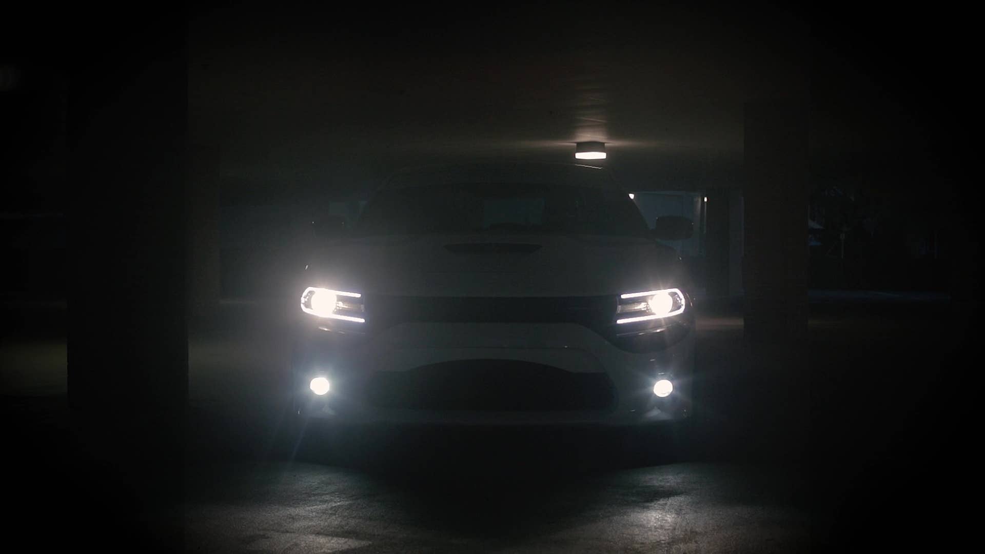 Watch a car dressed up like a movie prop helmet start and rev its 485-hp Hemi V8.