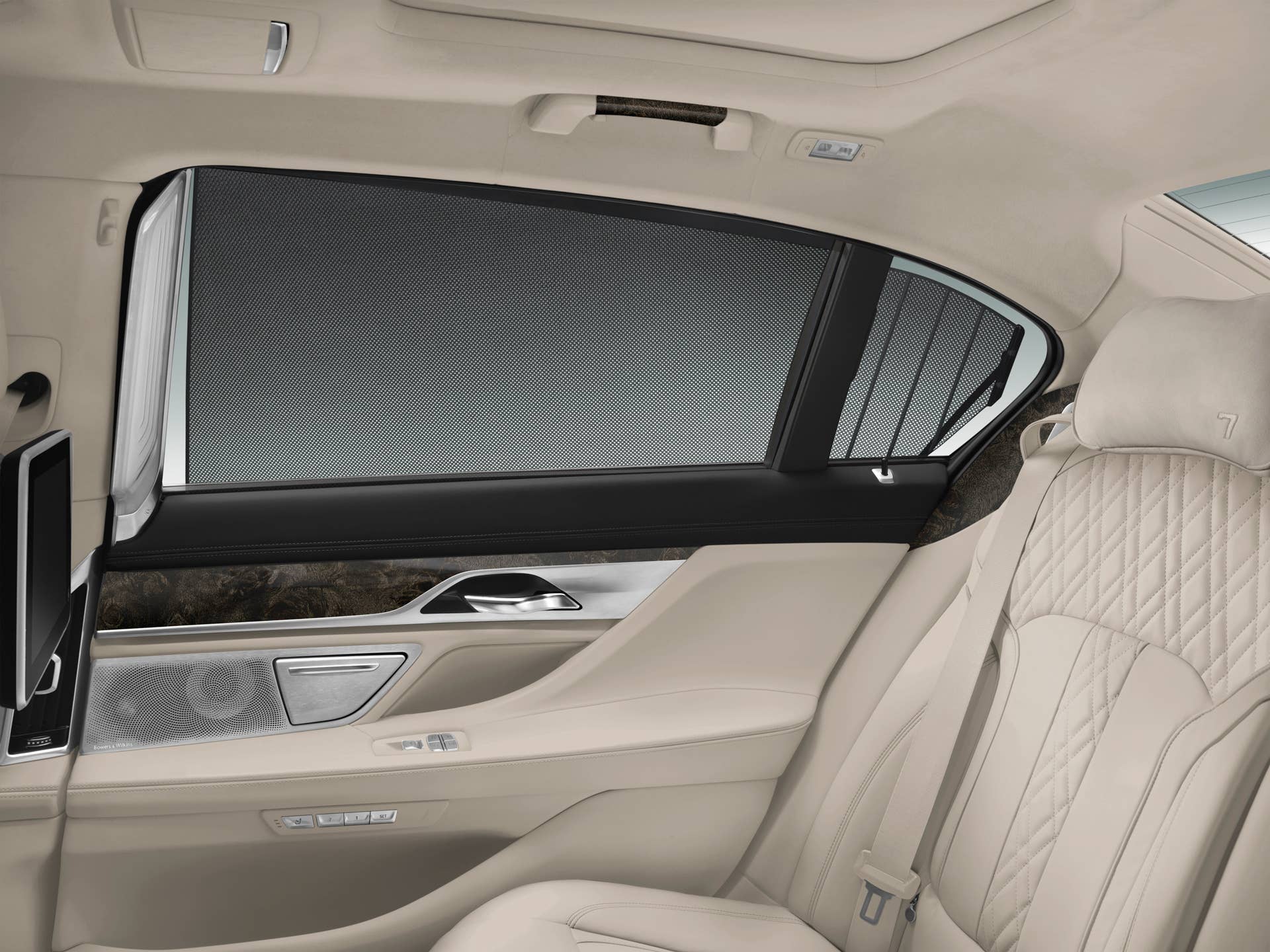window screen backseat cabin bmw 7 series
