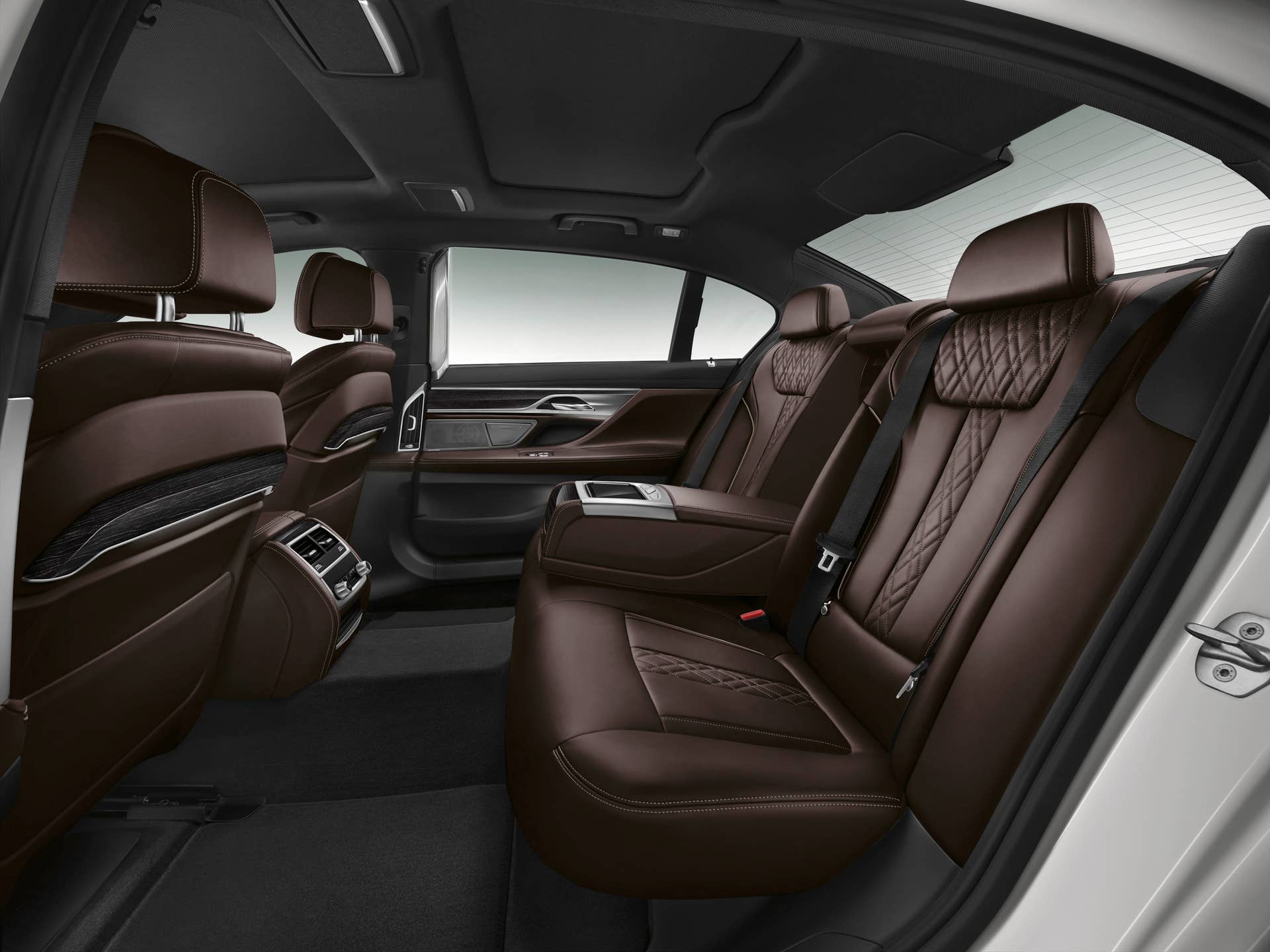 brown leather backseats cabin interior 7 series 2016