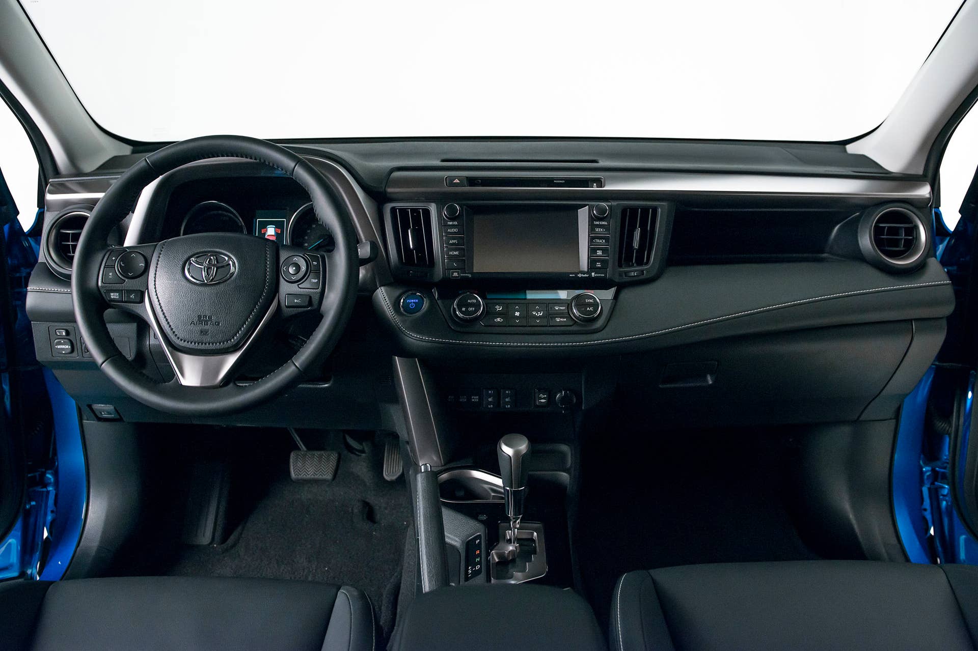 blue 2016 toyota rav4 hybrid interior
