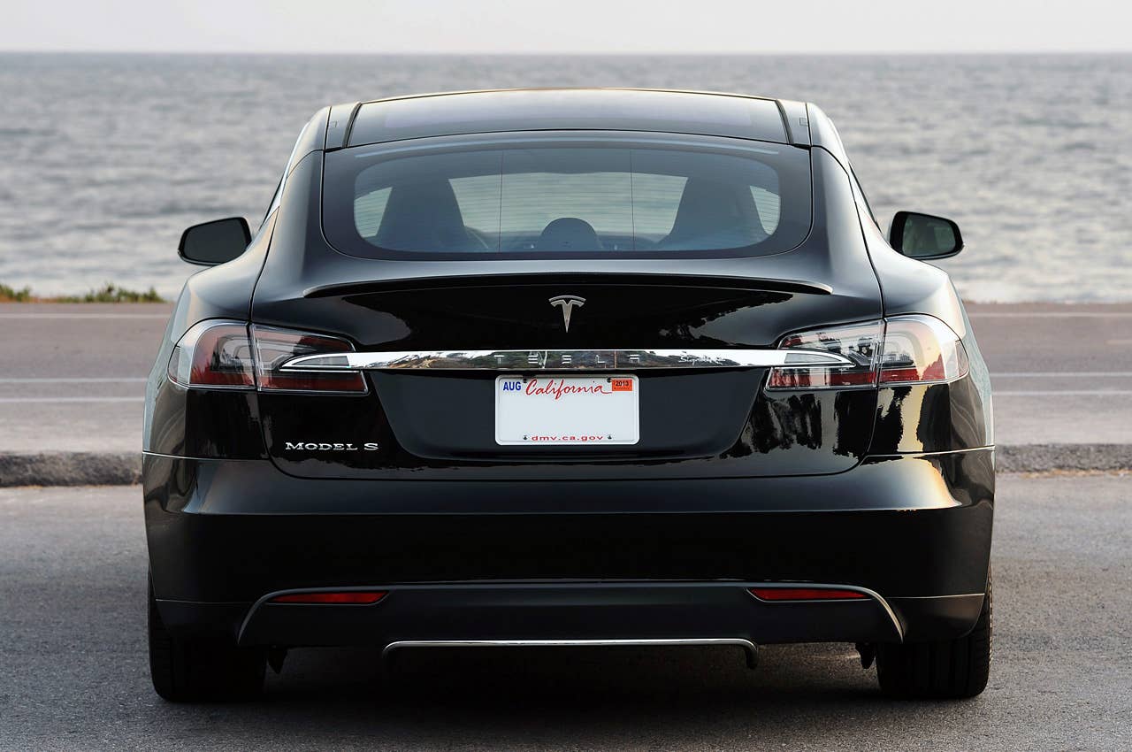 2012 Tesla Model S rear view