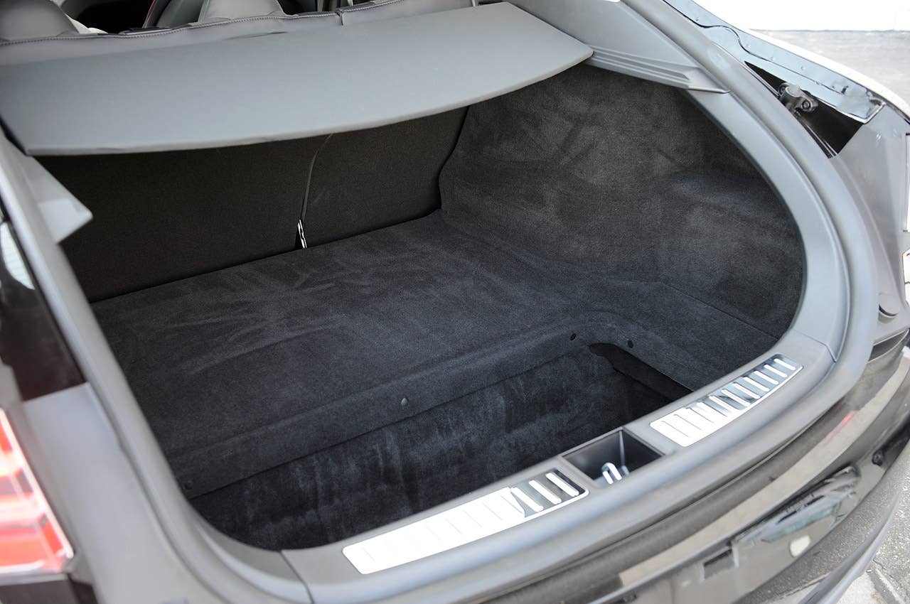 2012 Tesla Model S rear cargo area