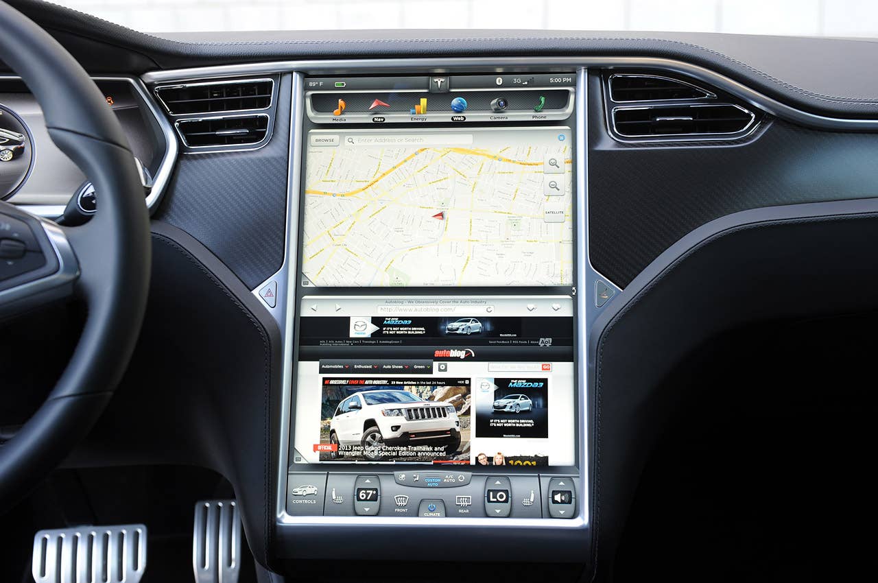 2012 Tesla Model S touch screen