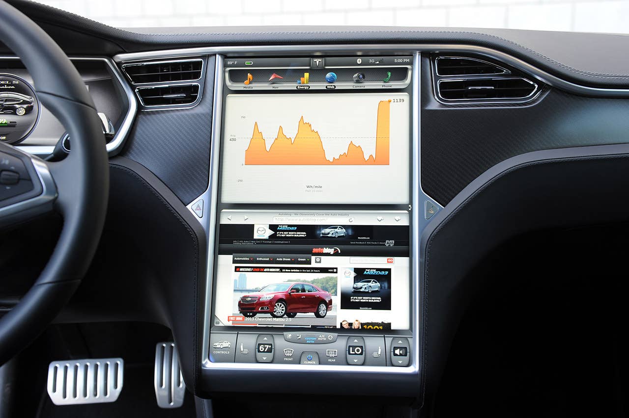 2012 Tesla Model S touch screen