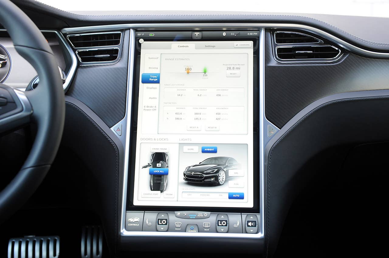 2012 Tesla Model S touch screen