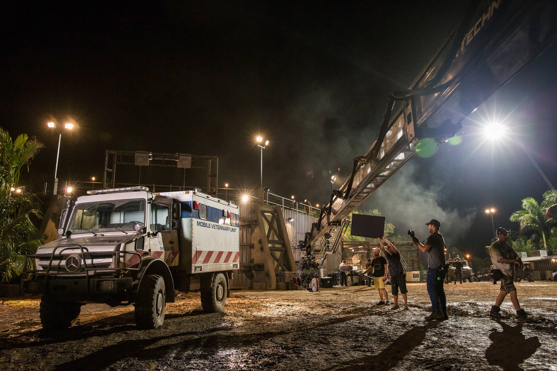 mercedes unimos on set in jurassic world