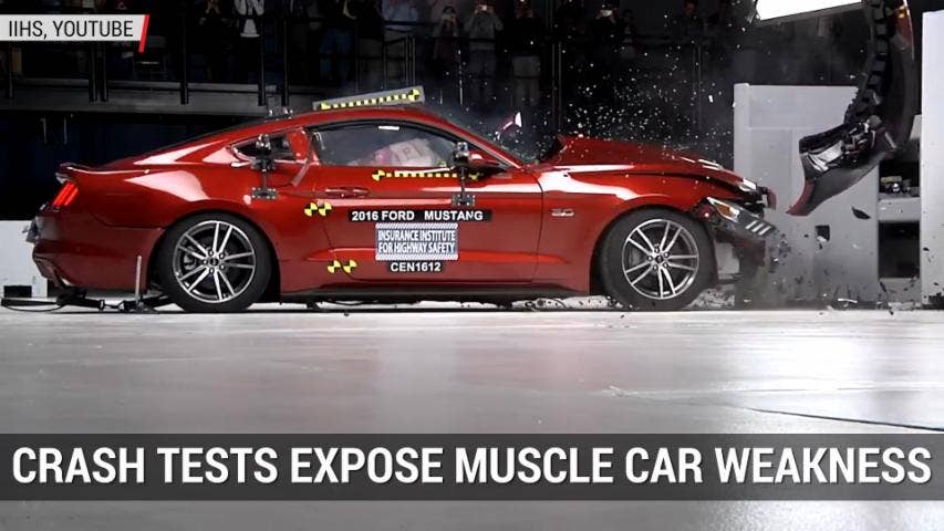 IIHS Crash-tests Expose American Muscle Cars' Weaknesses | Autoblog Minute