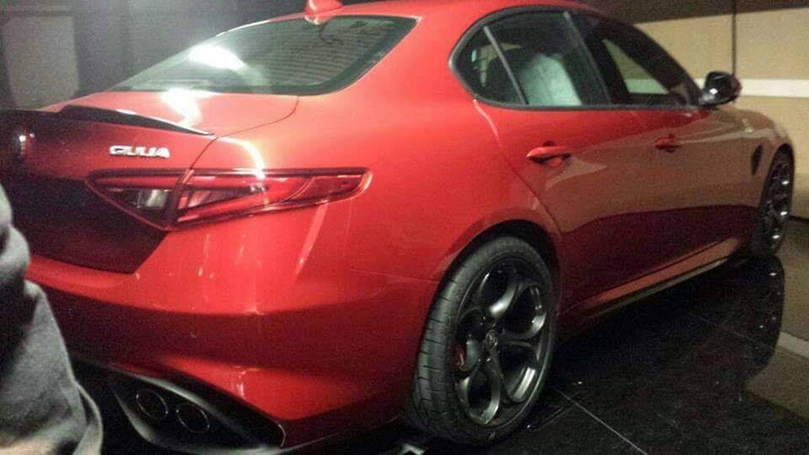red alfa romeo giulia rear spy shot rear