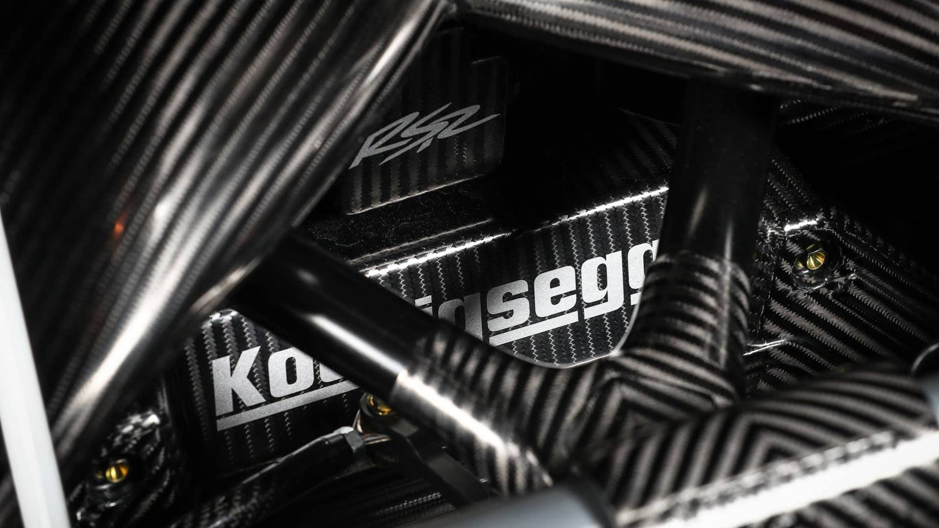 2017 Koenigsegg Agera RSR black engine bay details