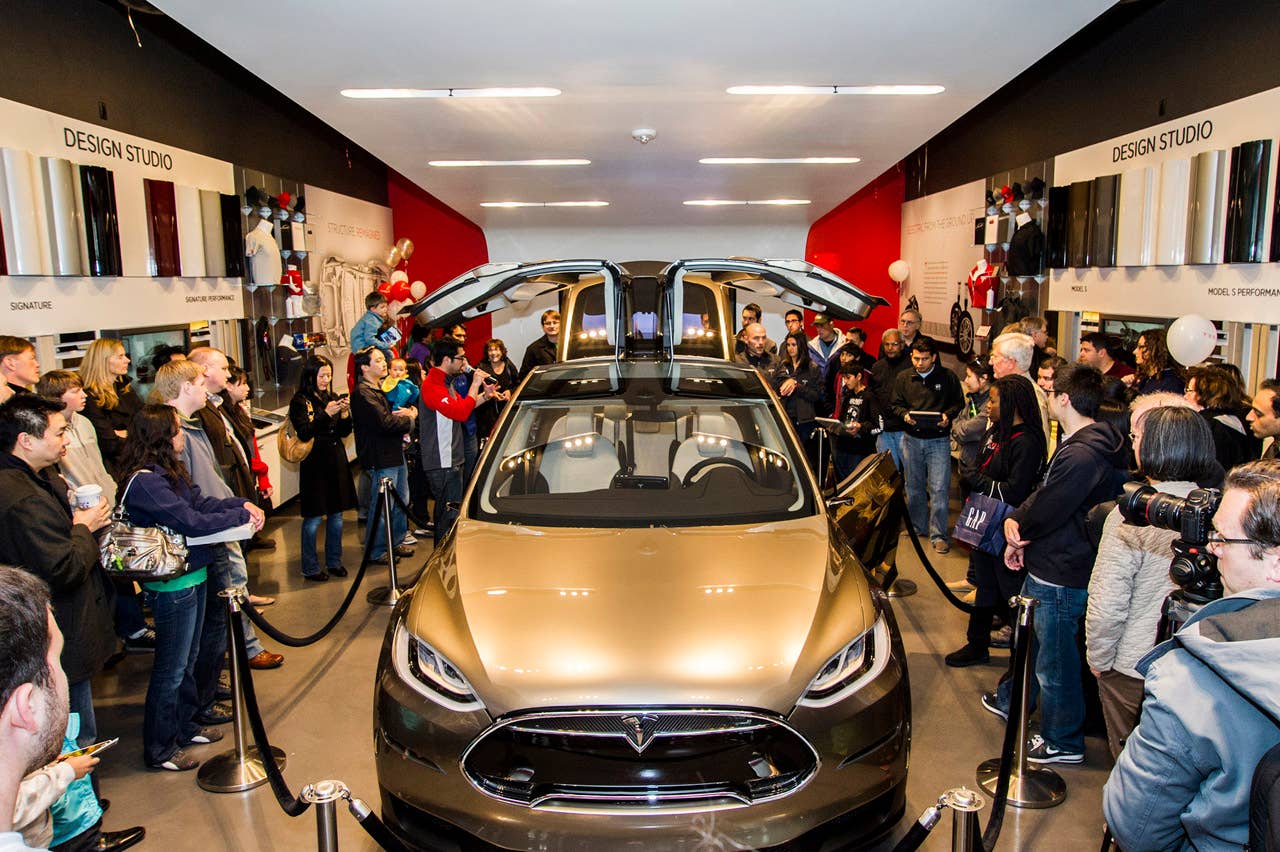 gold model x in tesla design studio
