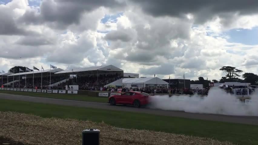 2017 Chevy Camaro ZL1 burnout at Goodwood Festival of Speed