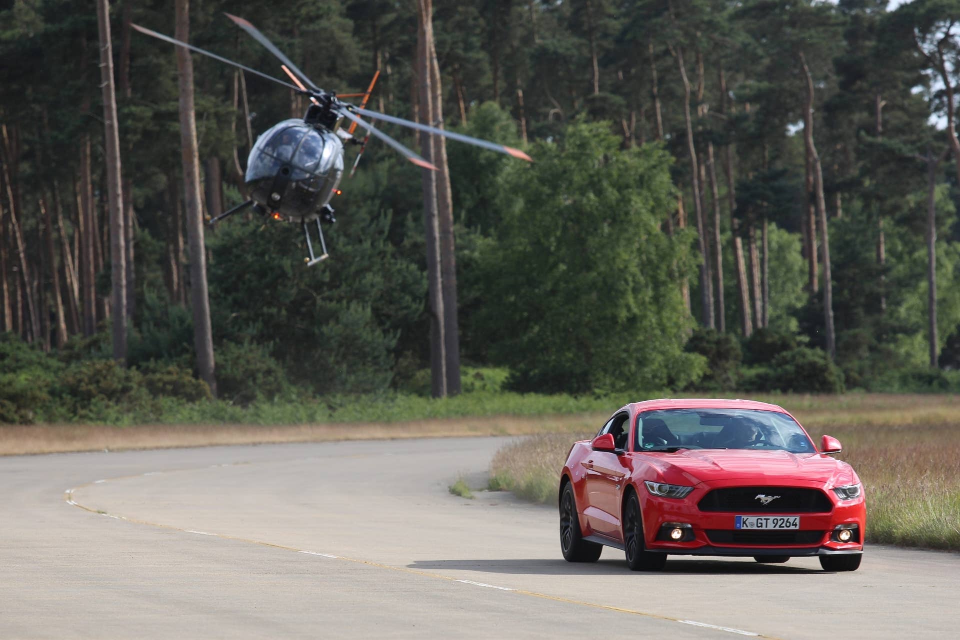 Ford Mustang Ben Collins Stunt Driver helicopter