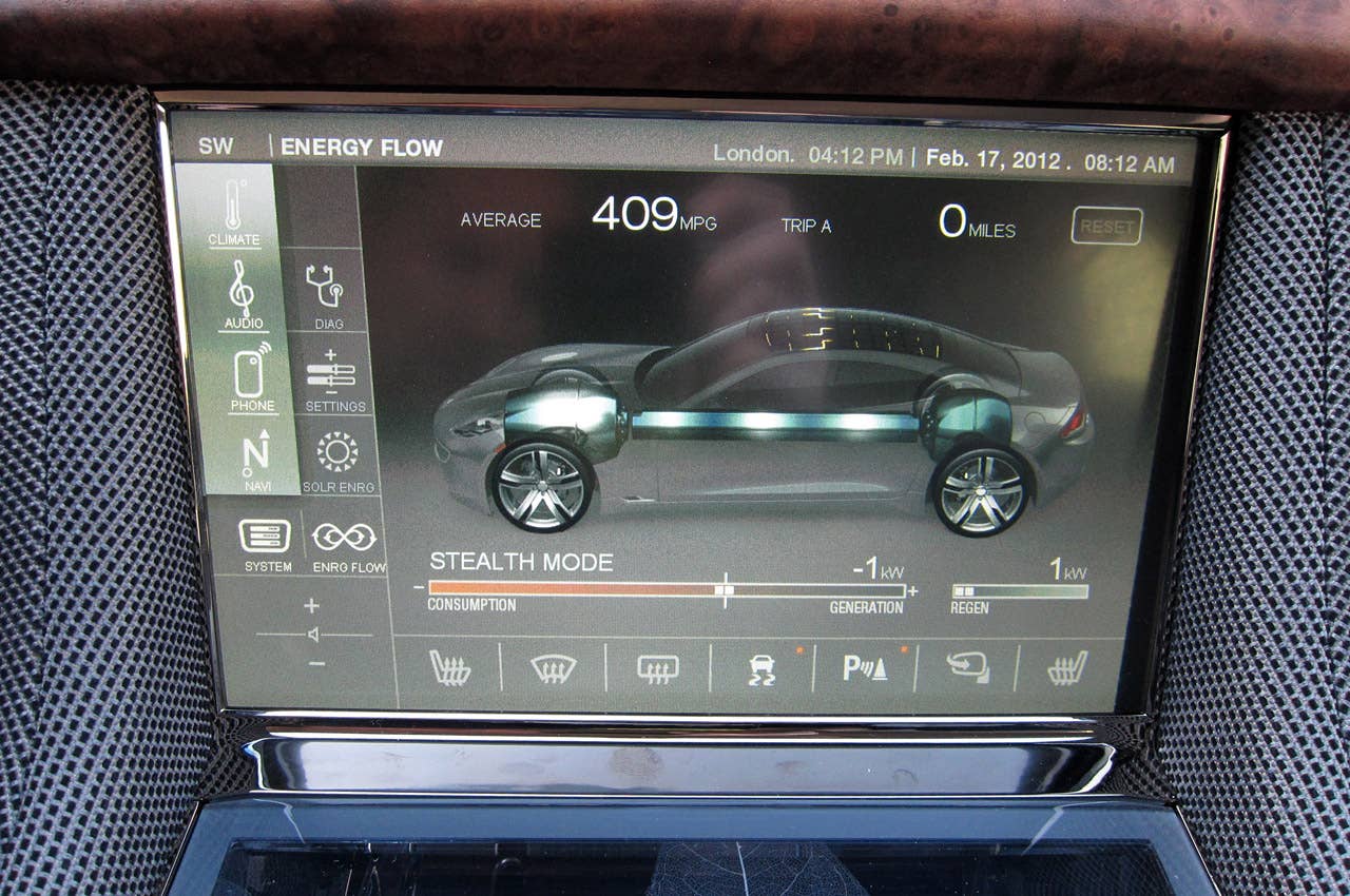 2012 Fisker Karma energy flow display