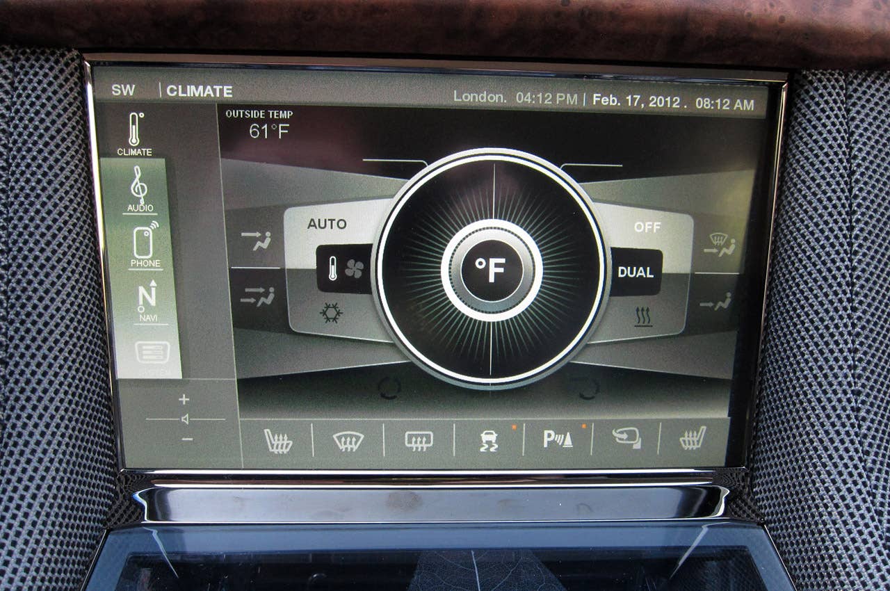 2012 Fisker Karma climate control display
