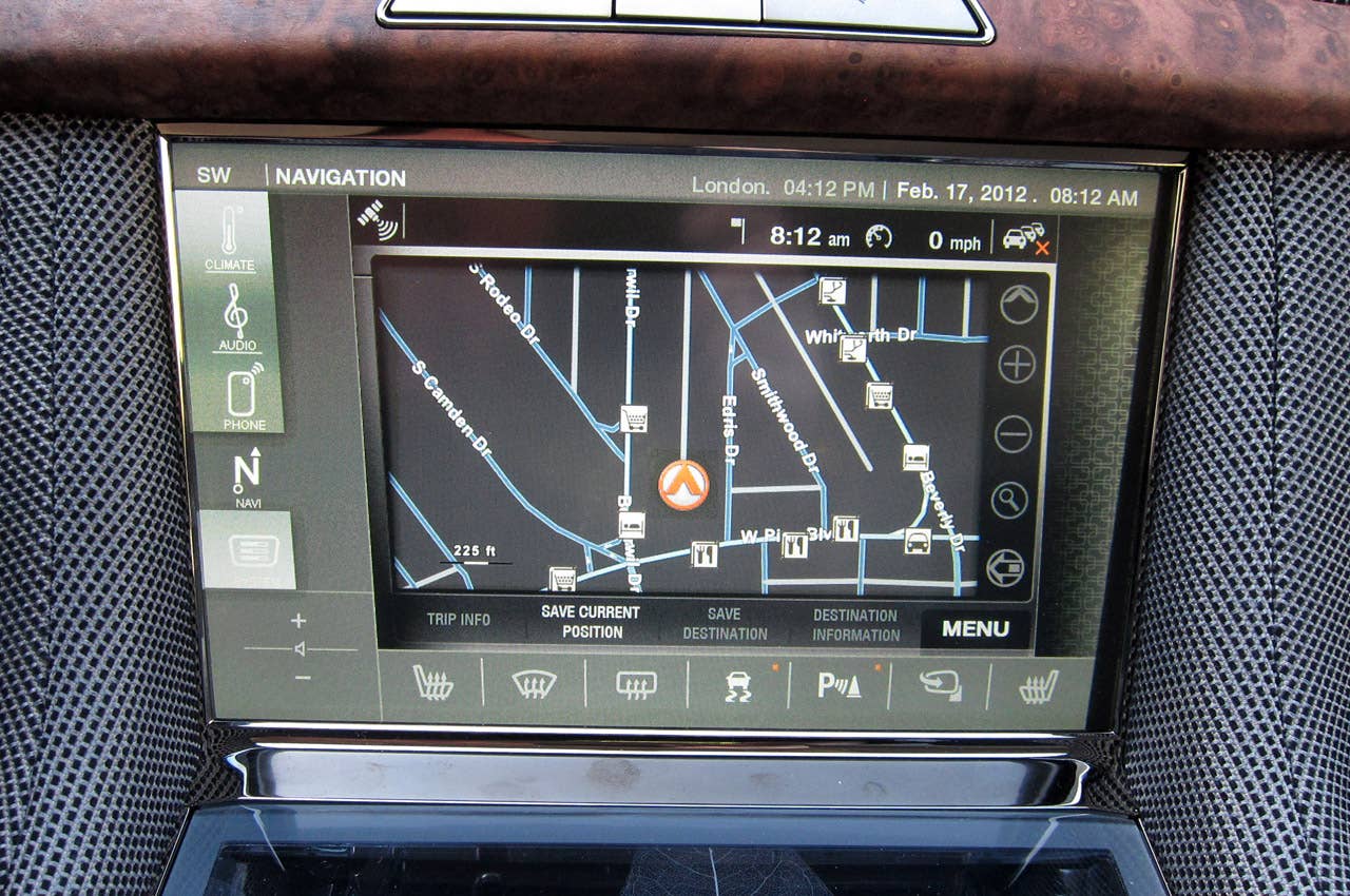 2012 Fisker Karma navigation system