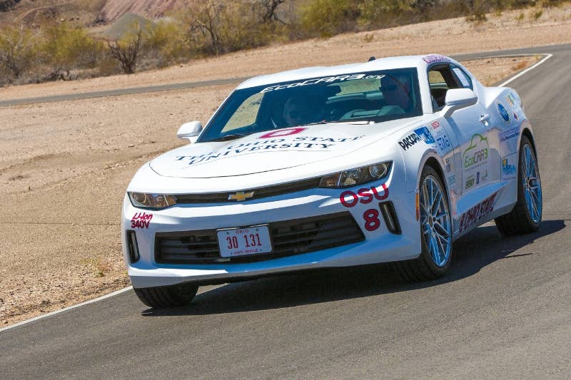 The Ohio State University EcoCAR 3 team's Series Parallel PHEV 2016 Chevrolet Camaro. (PRNewsFoto/EcoCAR 3)