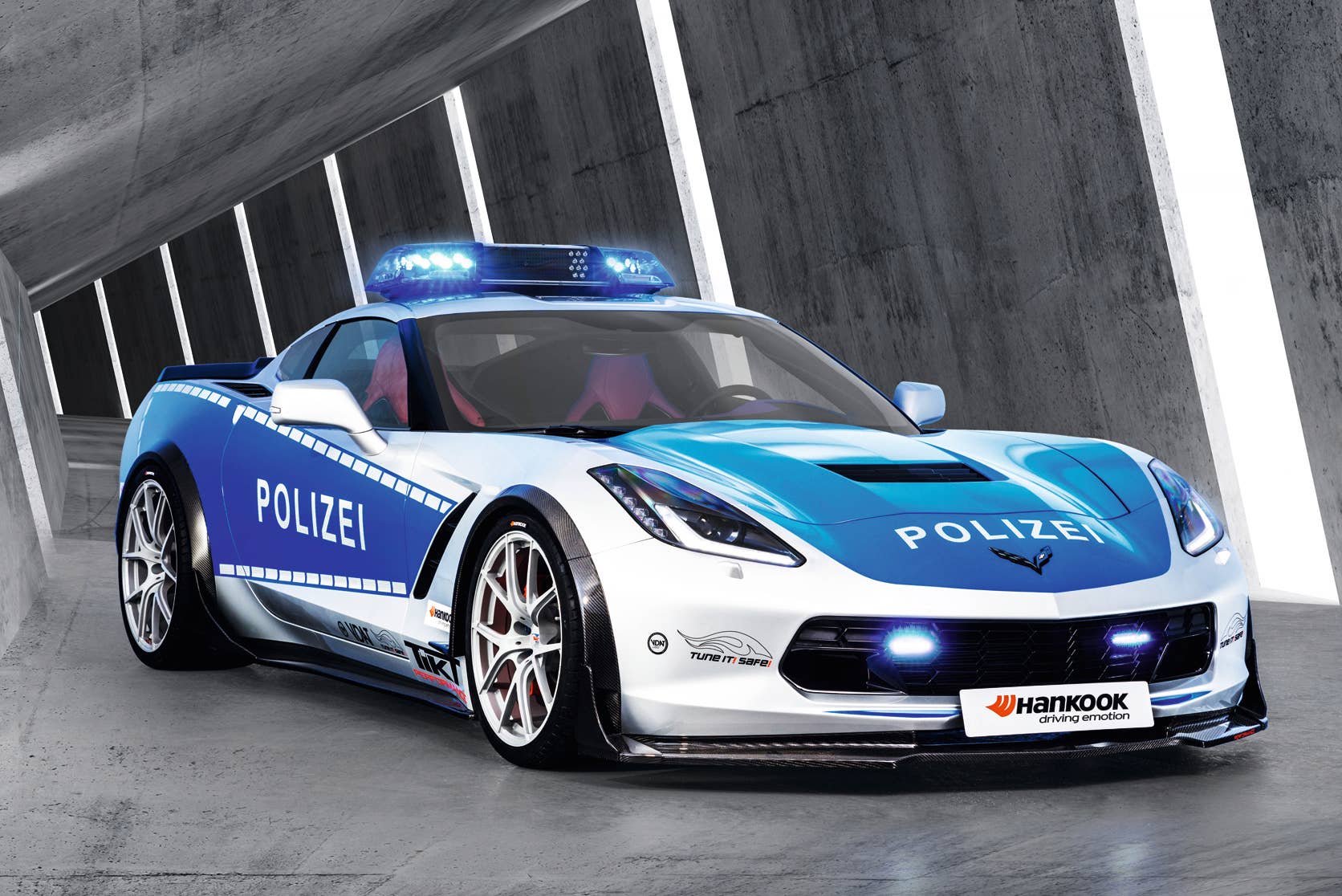 tune it safe tikt performance chevy corvette three quarters polizei