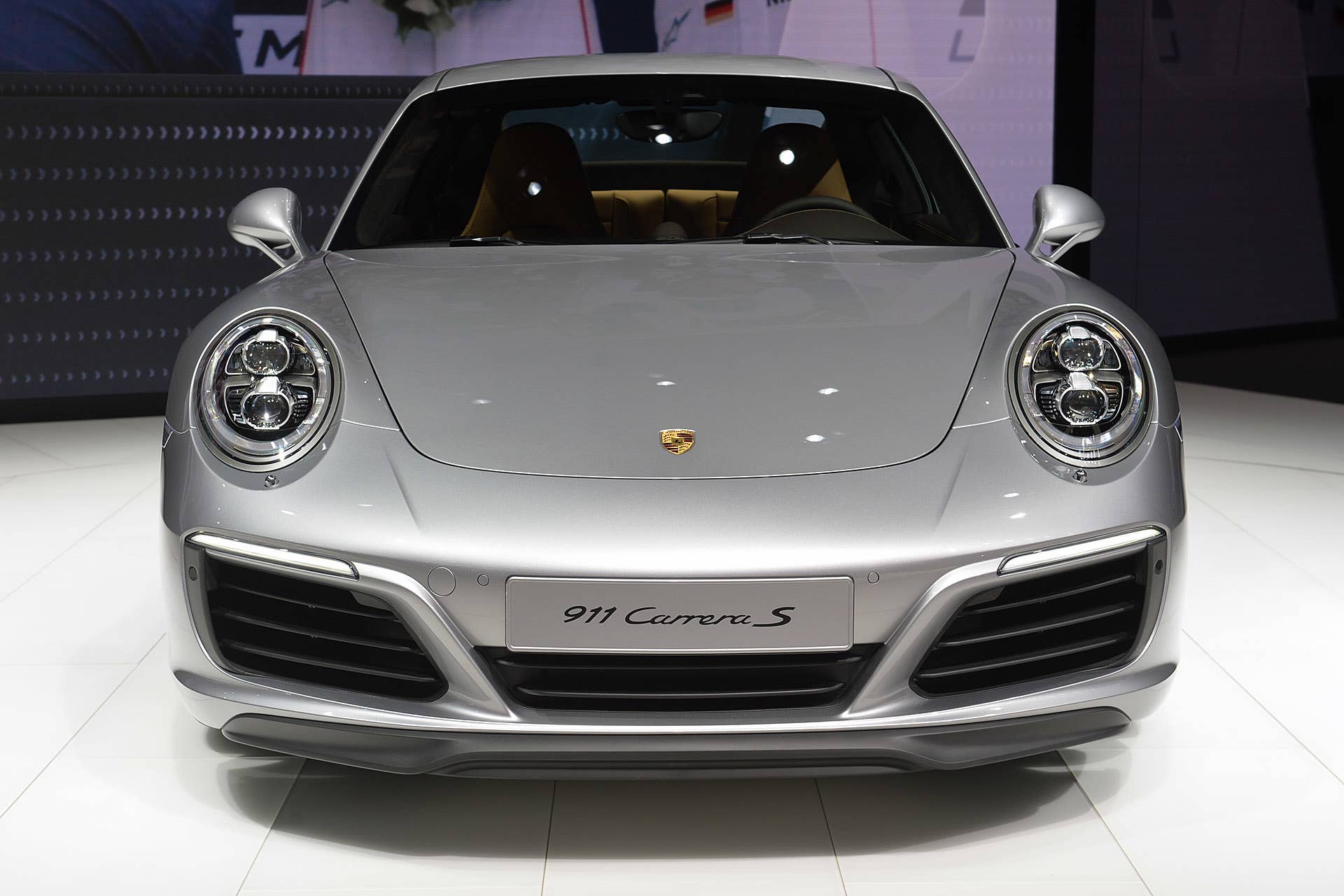 The 2016 Porsche 911 Carrera, now with a turbocharged engine in the standard car, unveiled at the Frankfurt Motor Show, front.