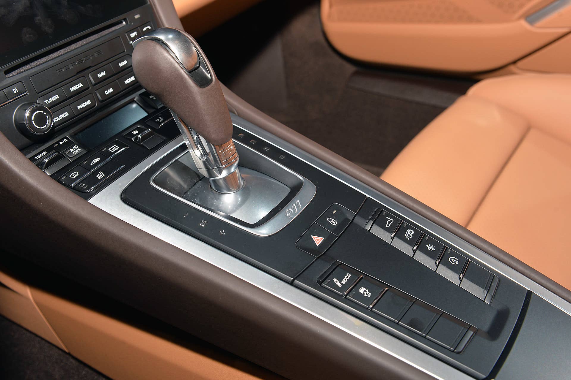 The 2016 Porsche 911 Carrera, now with a turbocharged engine in the standard car, unveiled at the Frankfurt Motor Show, shifter.