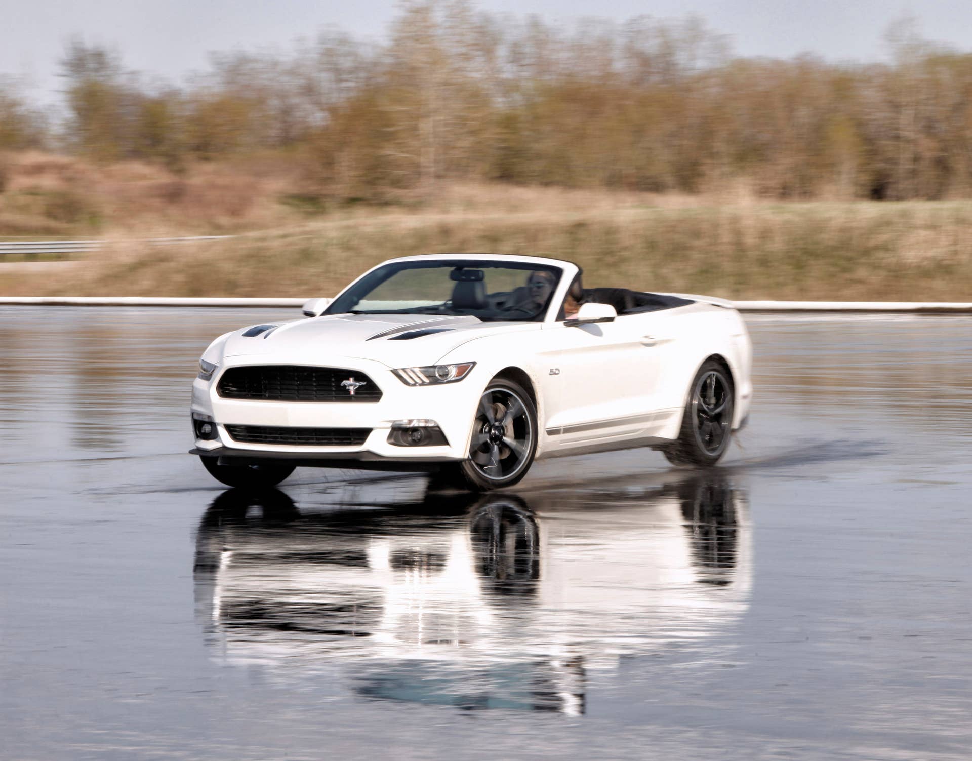 2016 Ford Mustang GT Premium California Special Package convertible moving reflection wet