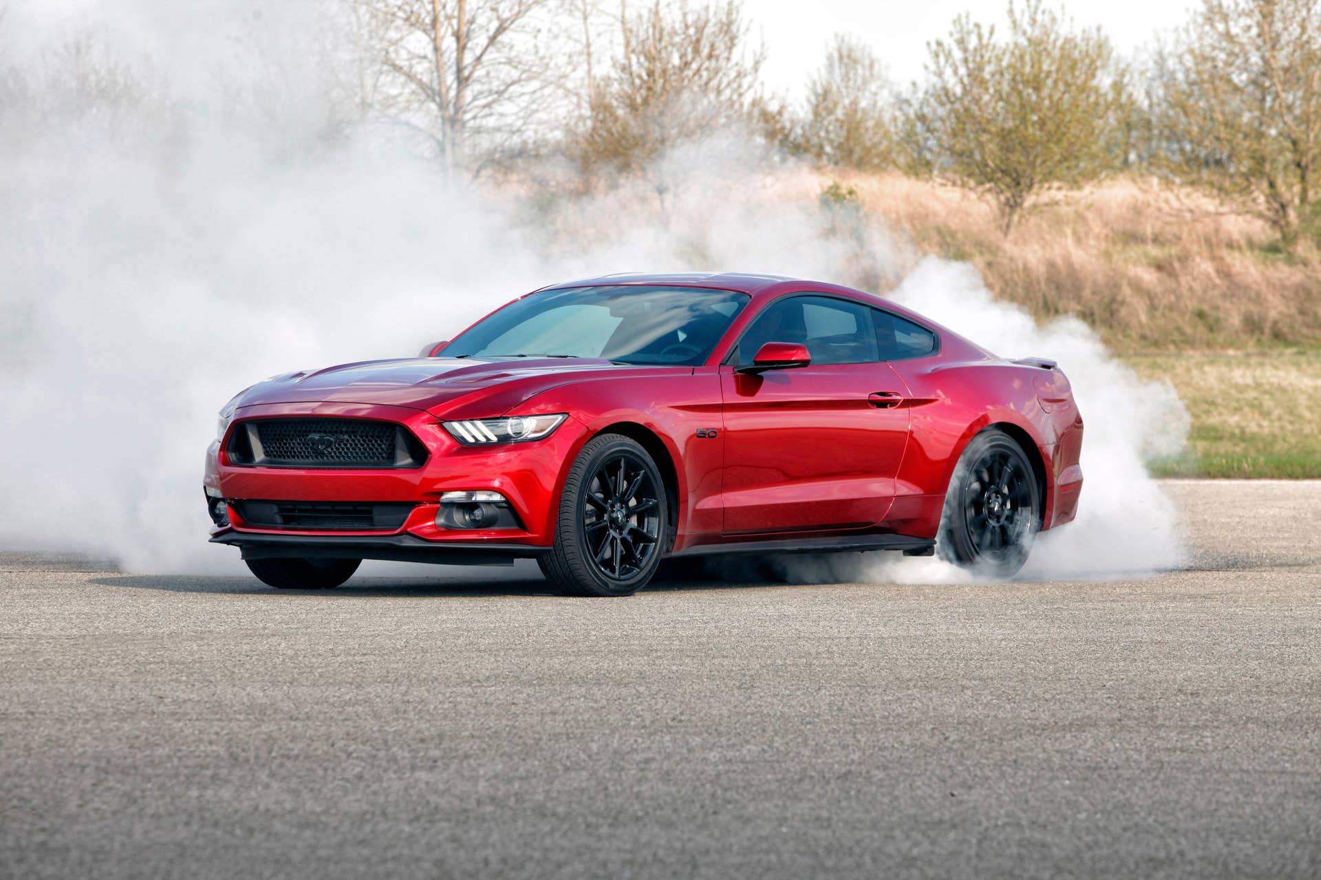 2016 Ford Mustang GT Black Package burnout tire smoke