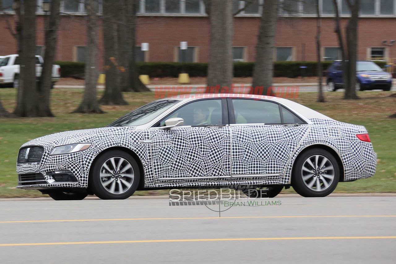 lincoln continental exterior spy shot side