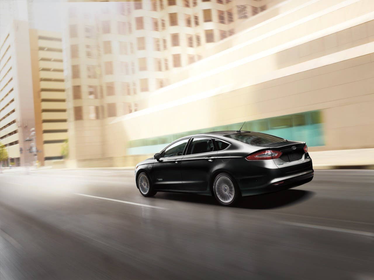 2016 Ford Fusion Energi PHEV on the road.