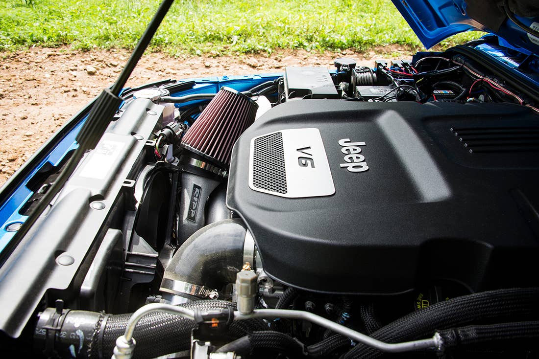 Project Trail Force 2015 Jeep Wrangler Rubicon engine.