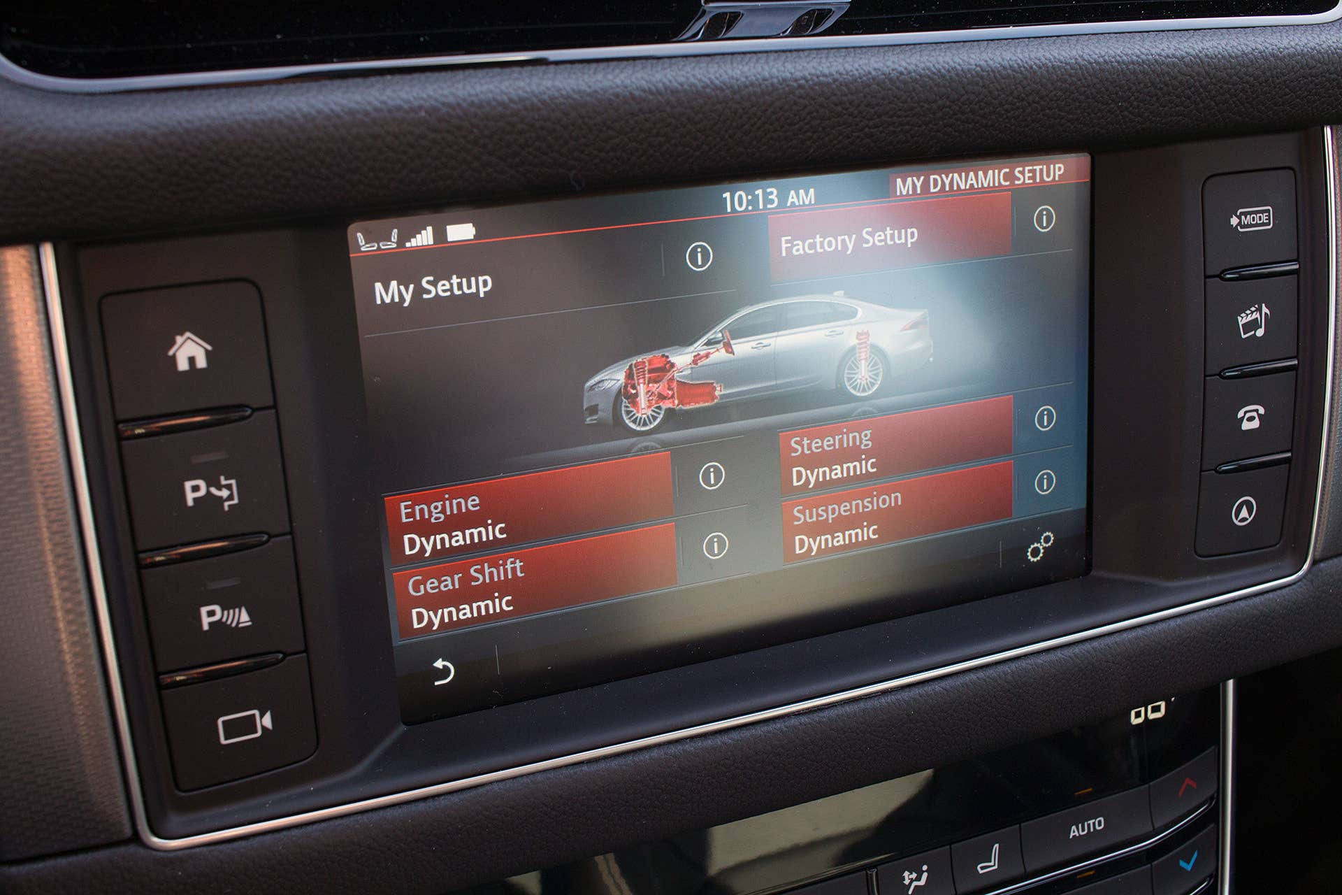 2016 Jaguar XF vehicle setup information