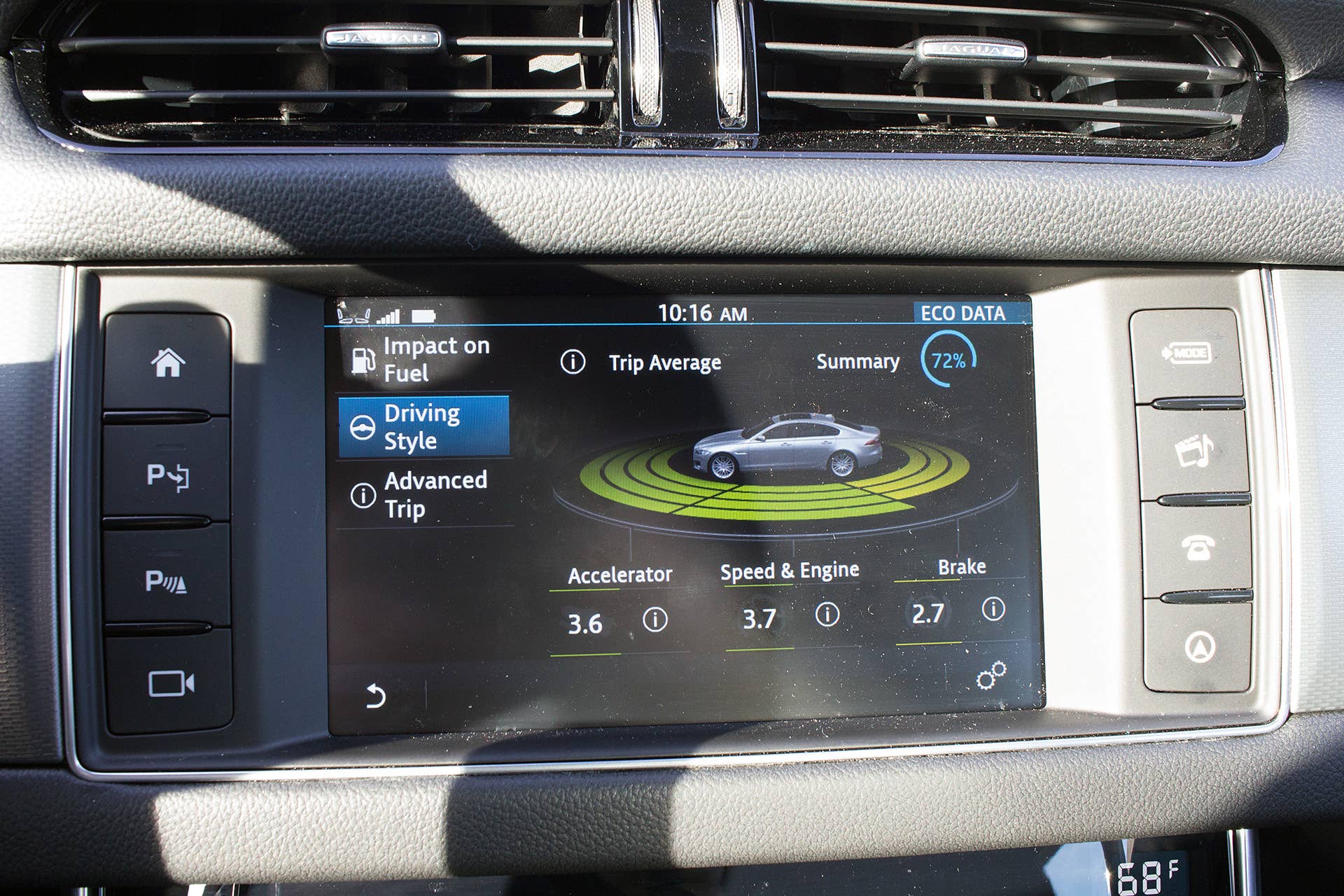 2016 Jaguar XF vehicle setup information