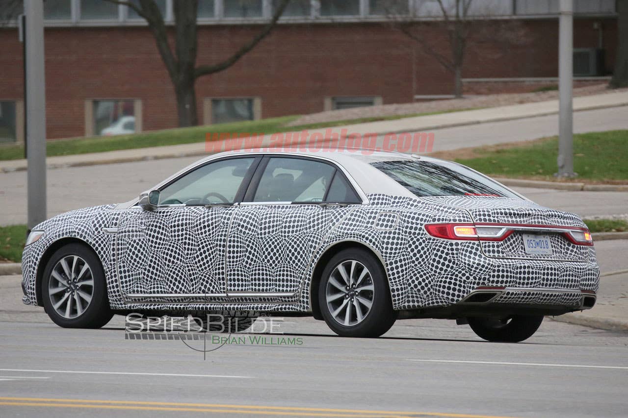 lincoln continental exterior spy shot back camouflage