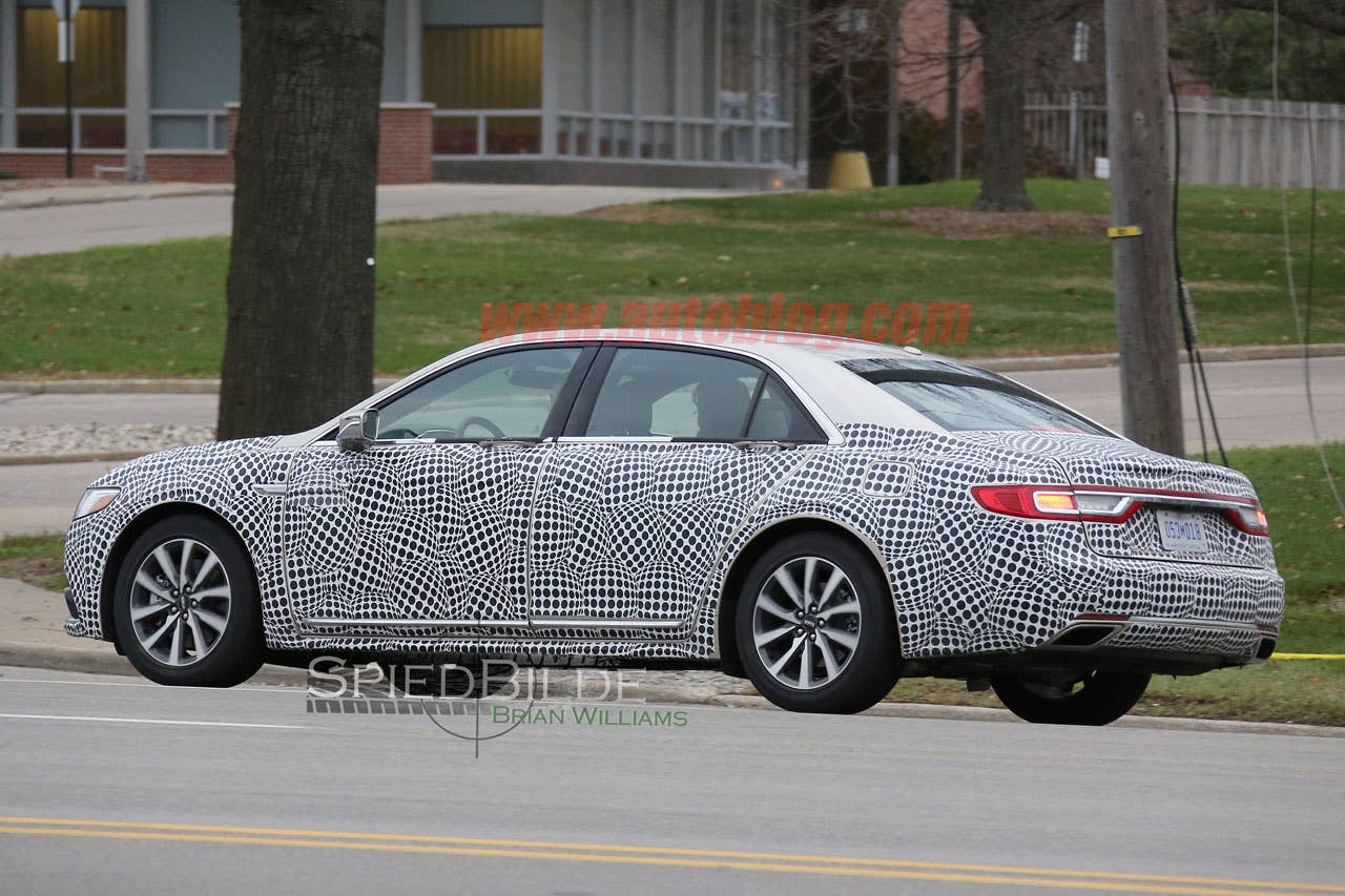 lincoln continental exterior spy shot rear three quarters