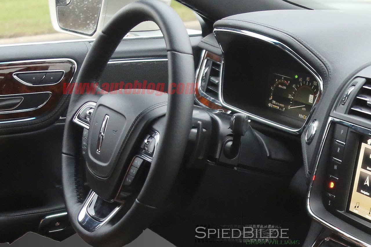 lincoln continental interior spy shot steering wheel