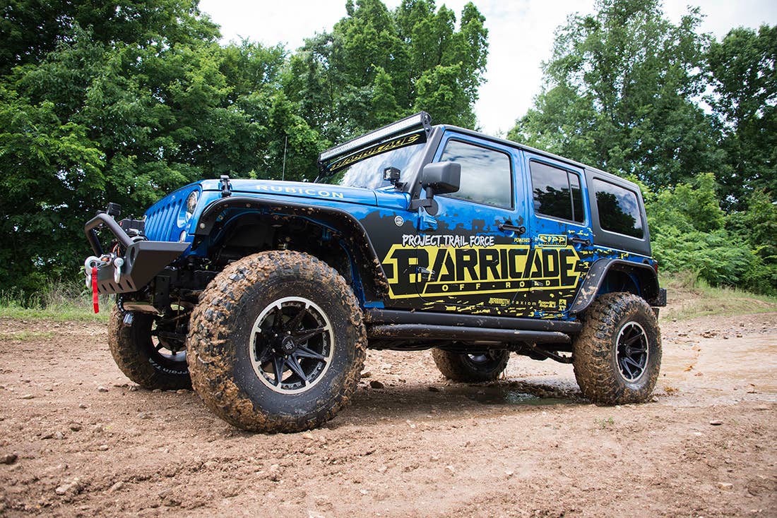 Project Trail Force 2015 Jeep Wrangler Rubicon, front three-quarter.