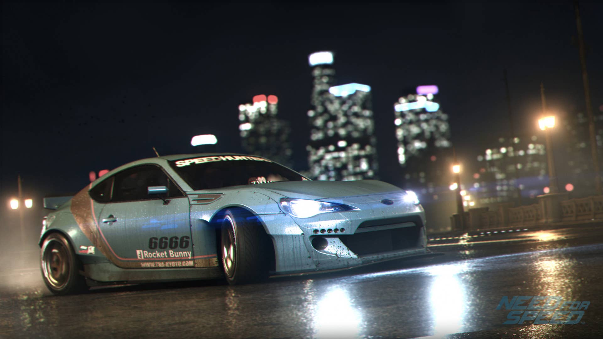 drifting subaru brz la night wet