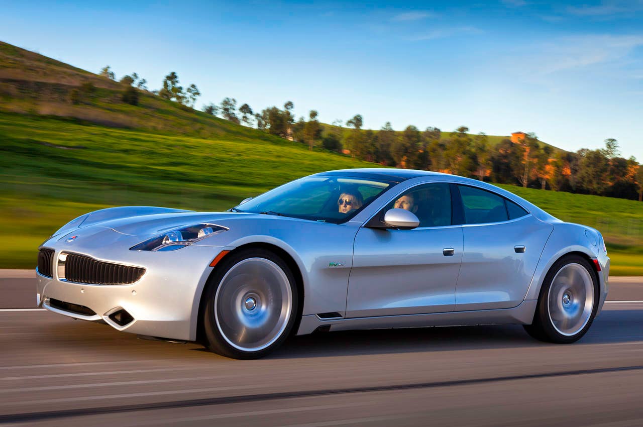2012 Fisker Karma side driving view