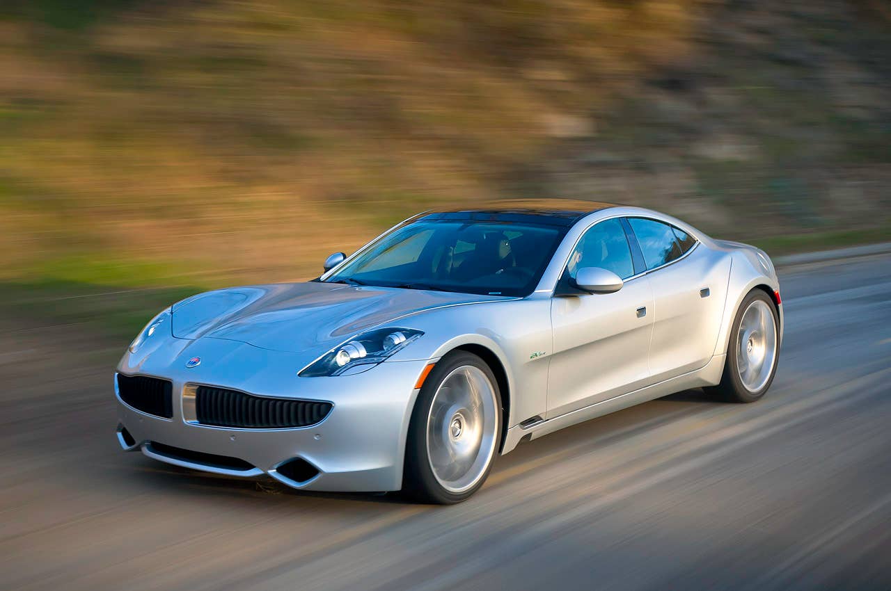 2012 Fisker Karma front 3/4 driving view