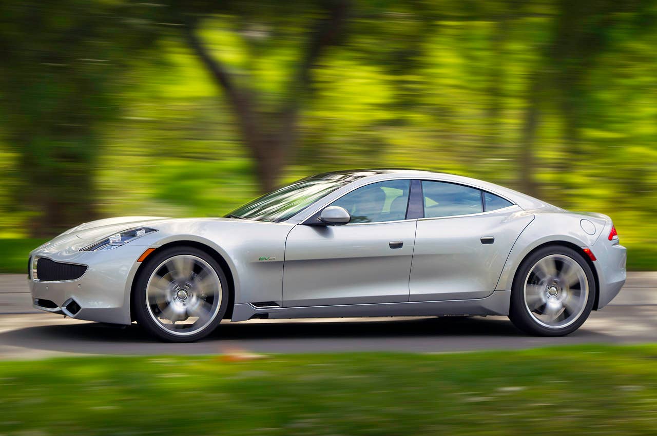 2012 Fisker Karma side driving view