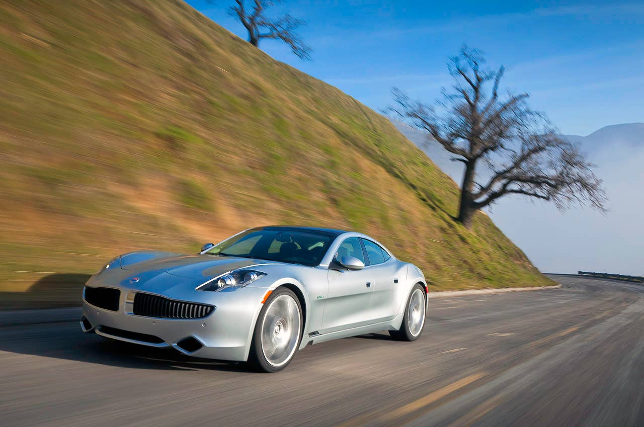 2012 Fisker Karma front 3/4 driving view