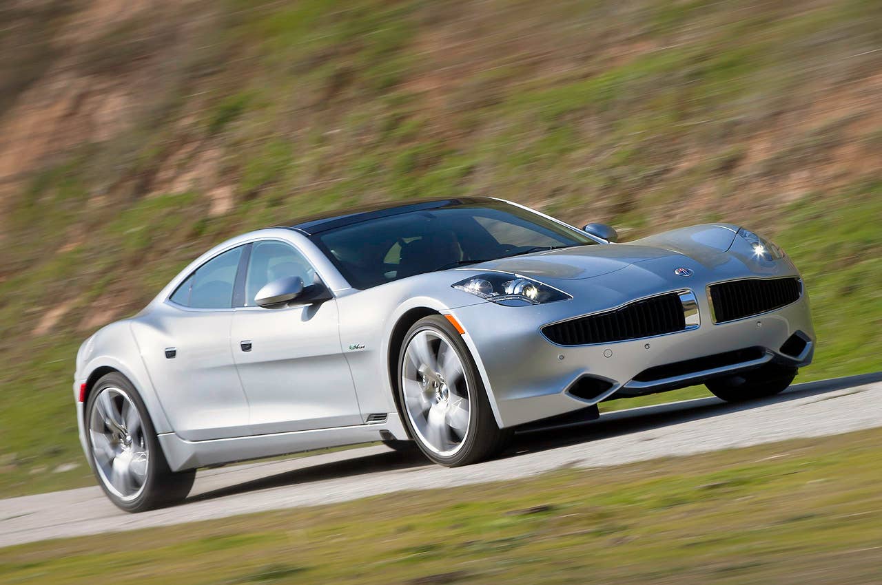 2012 Fisker Karma fron 3/4 driving view