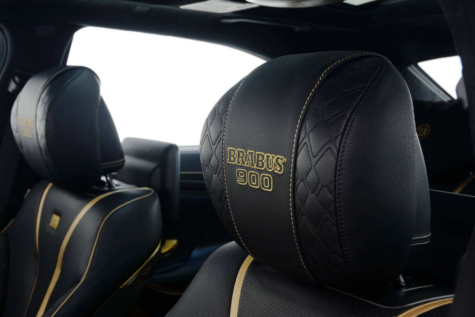 Brabus Rocket 900 Desert Gold Edition studio interior headrests