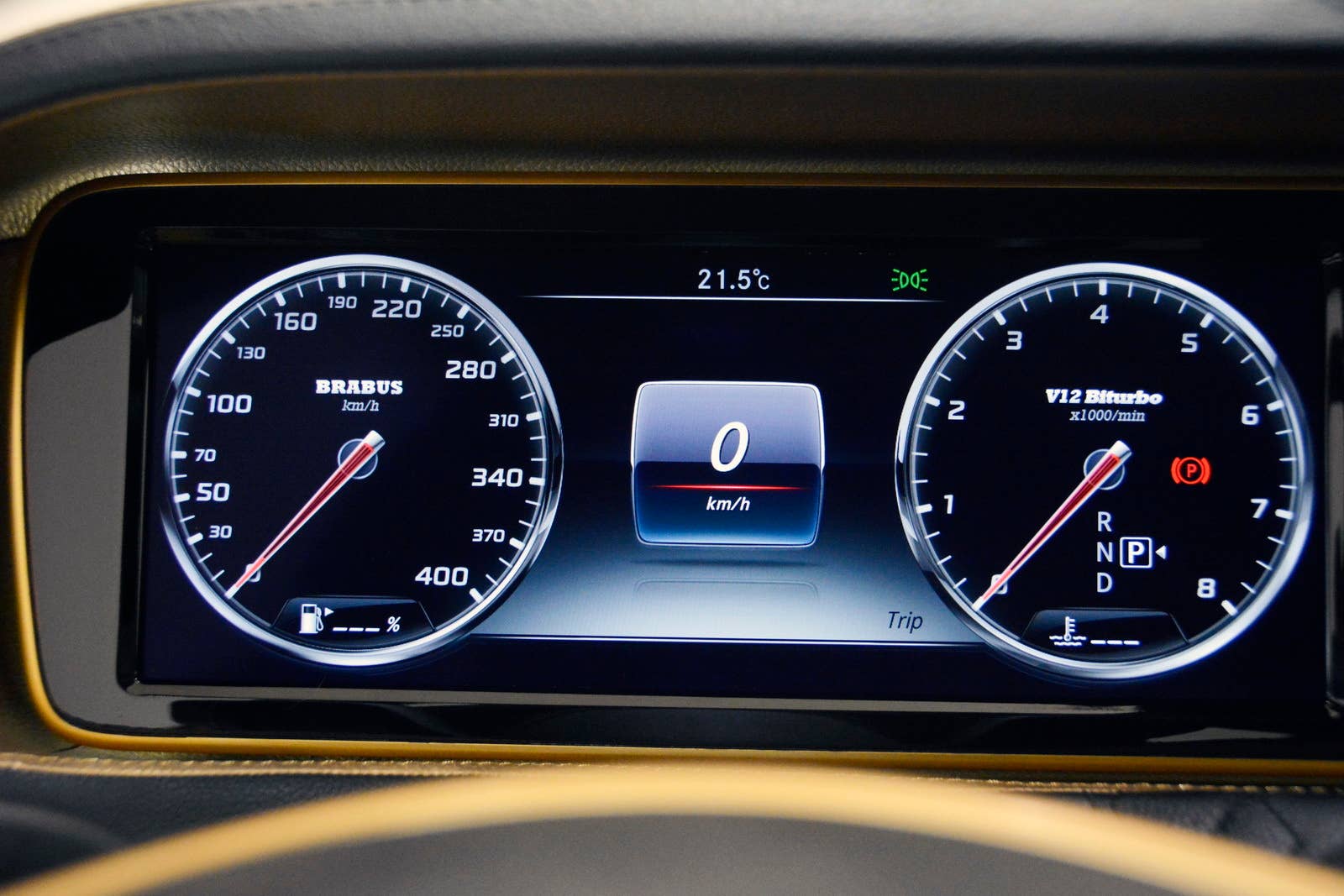 Brabus Rocket 900 Desert Gold Edition studio interior dashboard