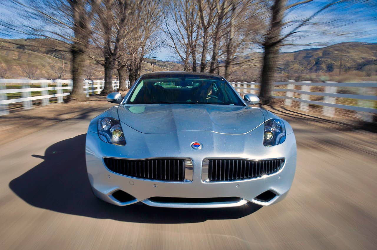 2012 Fisker Karma front driving view
