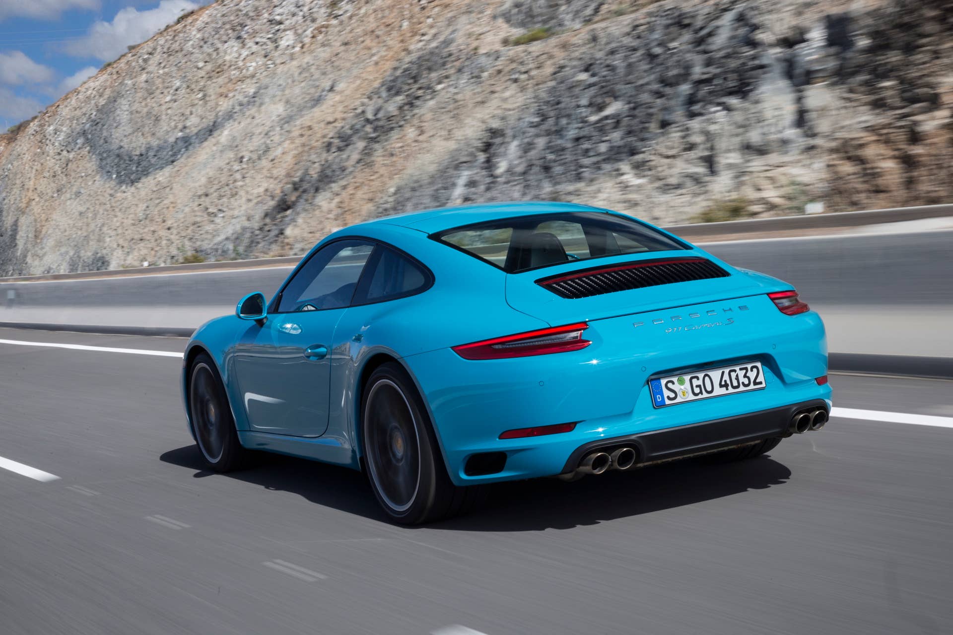2017 Porsche 911 Carrera S rear 3/4