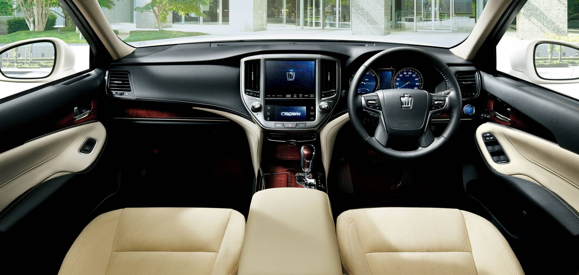 Toyota Crown interior dashboard beige