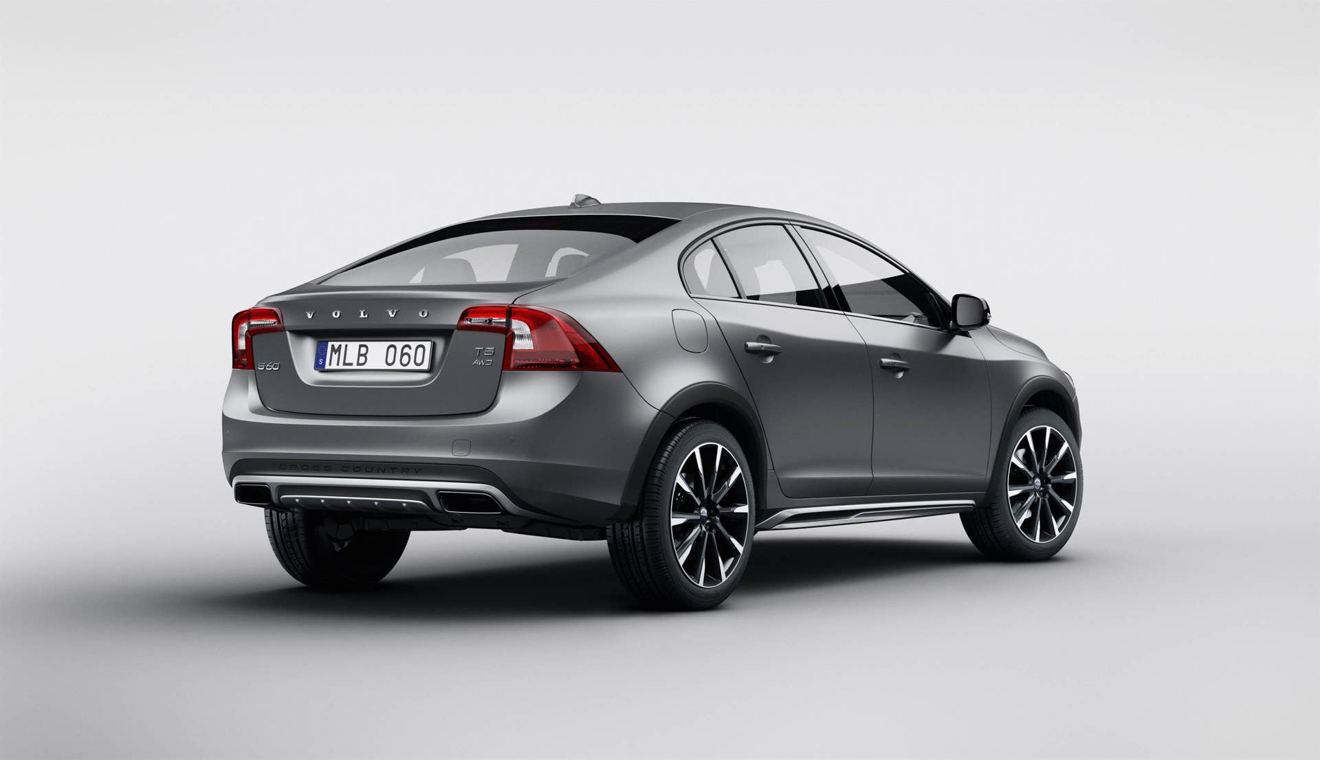 2016-2018 Volvo S60 Cross Country in silver rear angled view