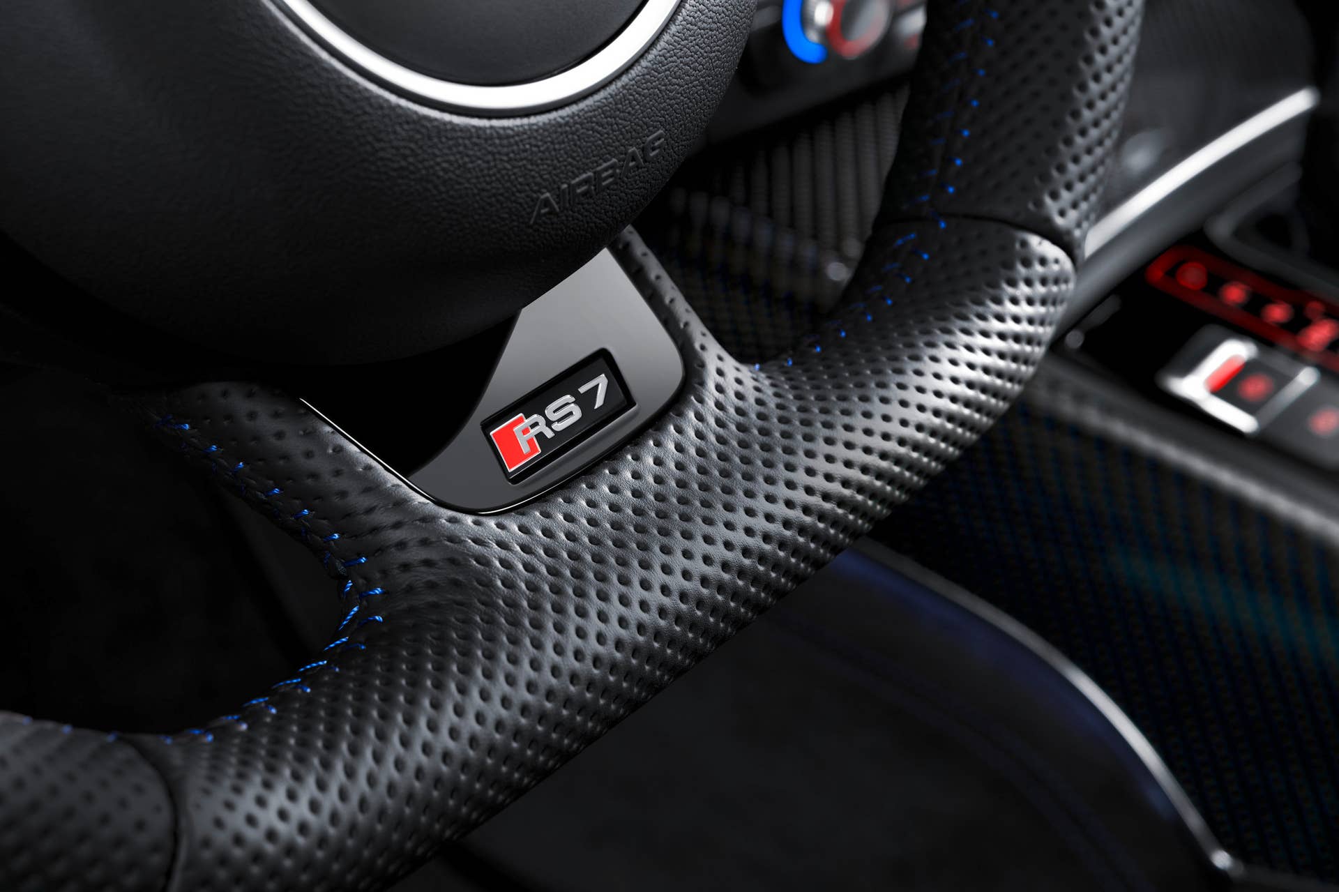 audi rs7 sportback performance steering wheel badge