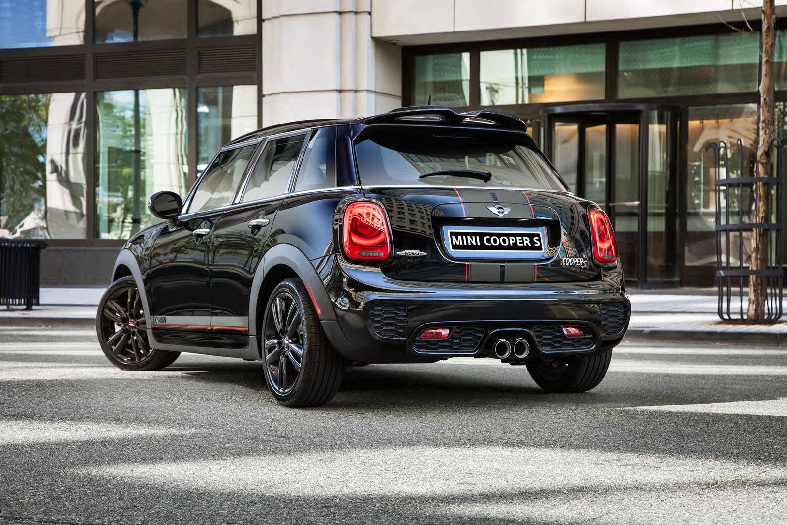 mini hardtop carbon edition rear three quarters