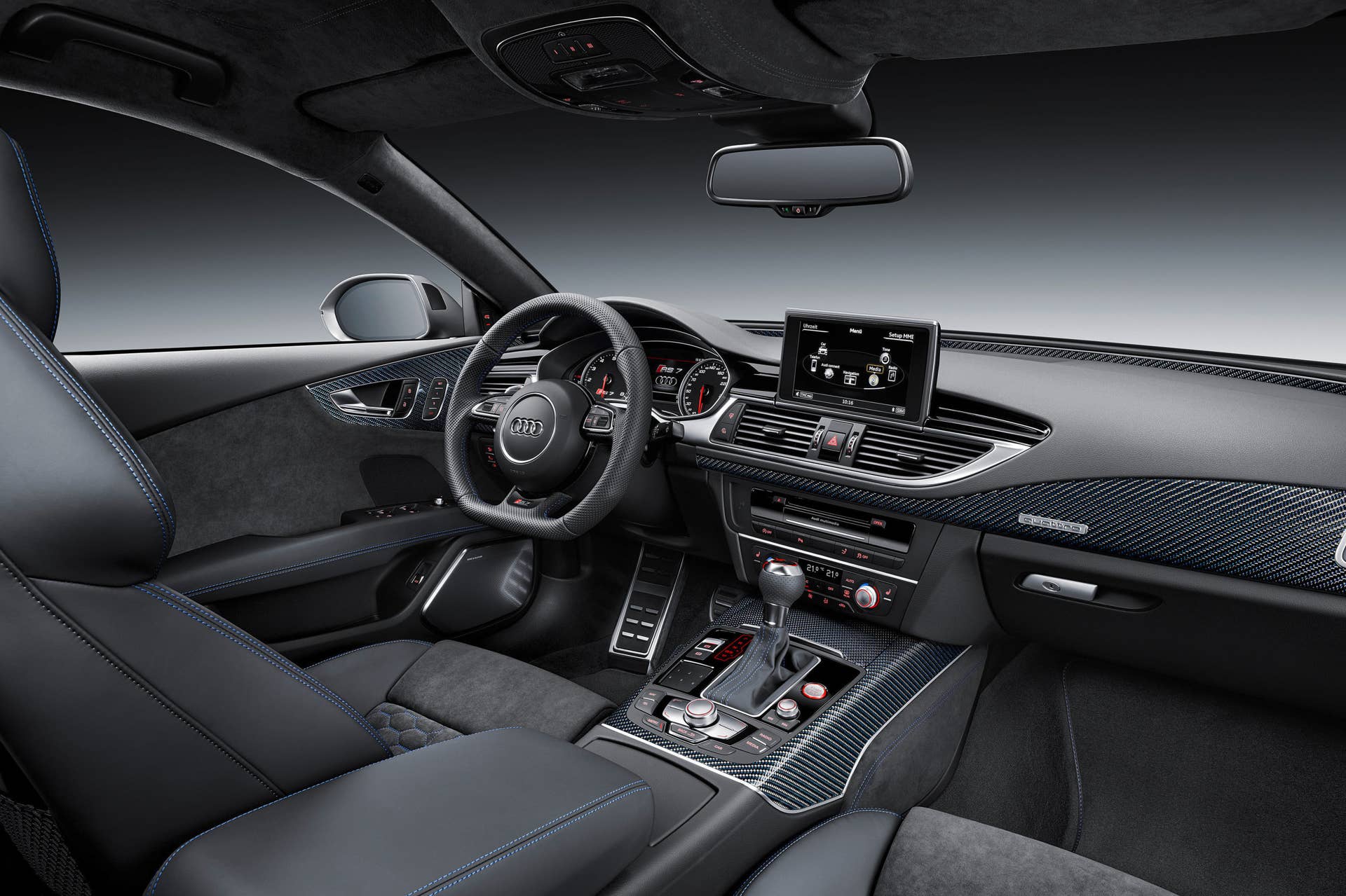 audi rs7 sportback performance interior three quarters