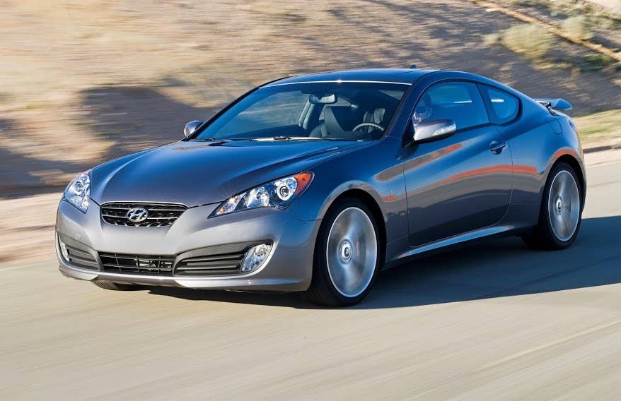 hyundai genesis coupe on road